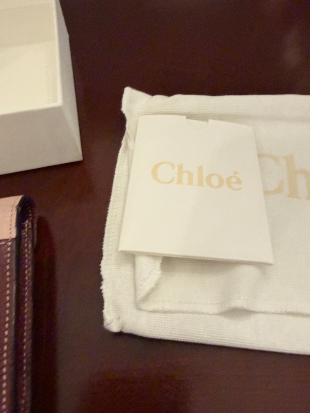 Chloé Colorblock Leather Envelope Wallet in Pink, Taupe & Burgundy - Picture 12 of 12